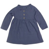 GX452: Baby Girls Charcoal Ribbed Dress (1-1.5 Years)